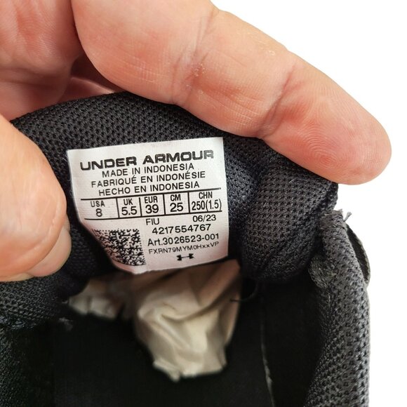 Under Armour Charged Pursuit 3 Women's Running Shoes Size 8 Black/White - Picture 4 of 12